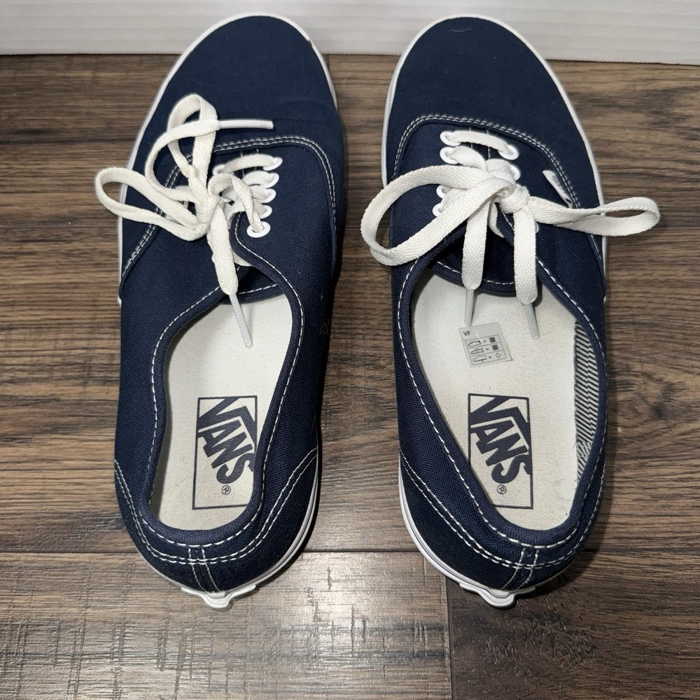 Vans Navy Blue Lace Up Sneakers Shoes Mens 9.5 / Womens 11 - Picture 5 of 8